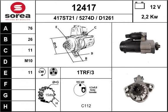 EAI 12417 - Starteris autospares.lv