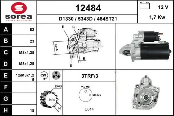 EAI 12484 - Стартер www.autospares.lv