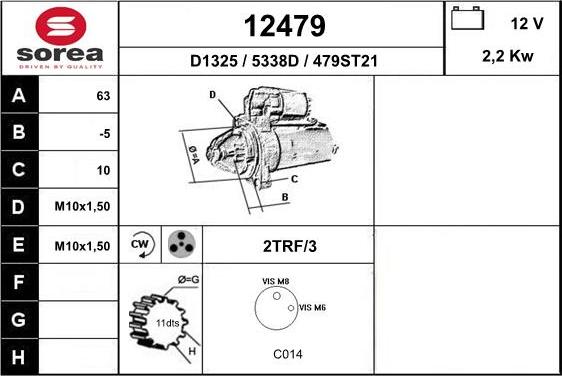 EAI 12479 - Starteris www.autospares.lv