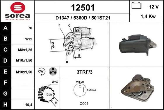 EAI 12501 - Starteris autospares.lv