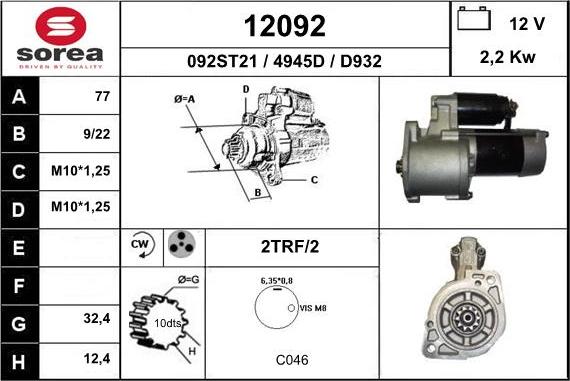 EAI 12092 - Starteris autospares.lv