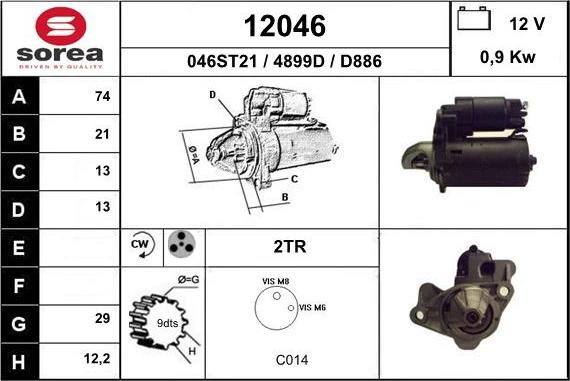 EAI 12046 - Starteris www.autospares.lv