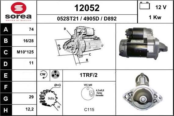 EAI 12052 - Starteris autospares.lv