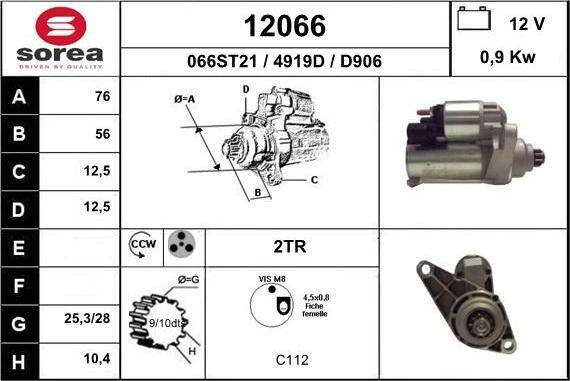 EAI 12066 - Starteris www.autospares.lv