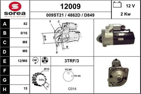 EAI 12009 - Стартер www.autospares.lv