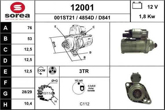 EAI 12001 - Starteris autospares.lv