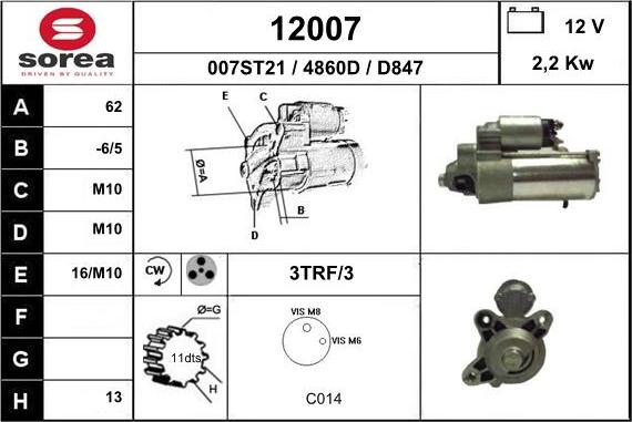 EAI 12007 - Starteris www.autospares.lv