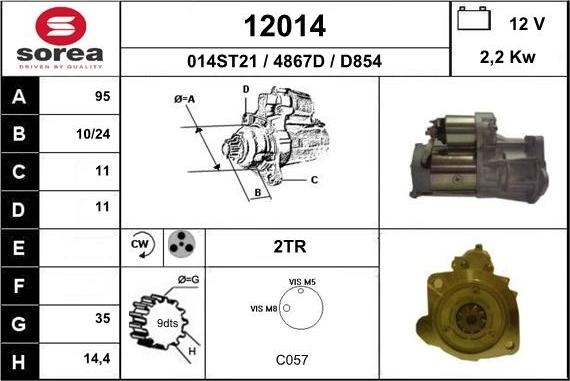 EAI 12014 - Starteris autospares.lv