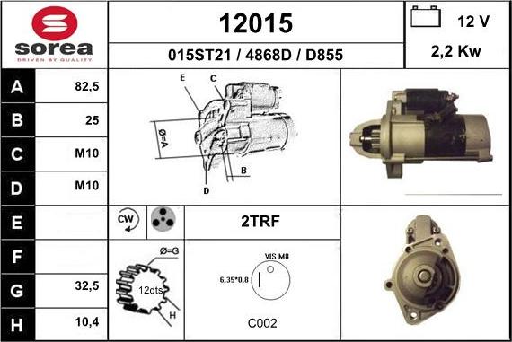 EAI 12015 - Starteris www.autospares.lv