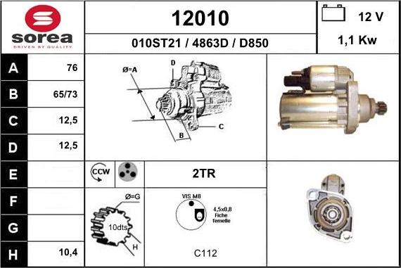 EAI 12010 - Starteris autospares.lv