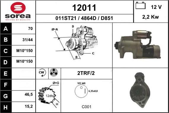 EAI 12011 - Стартер www.autospares.lv