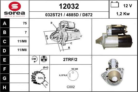 EAI 12032 - Starteris www.autospares.lv