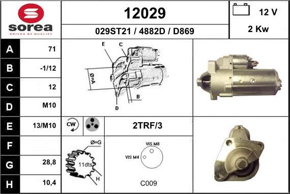 EAI 12029 - Стартер www.autospares.lv