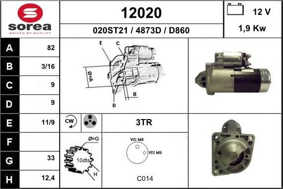 EAI 12020 - Starteris autospares.lv