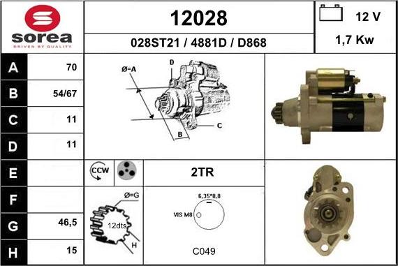 EAI 12028 - Starteris autospares.lv