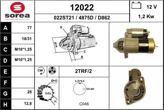 EAI 12022 - Starter www.autospares.lv