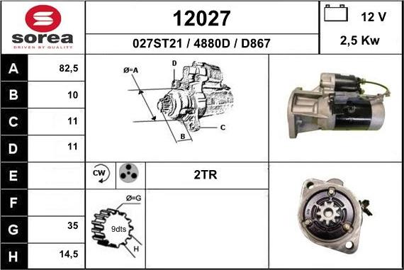 EAI 12027 - Стартер www.autospares.lv