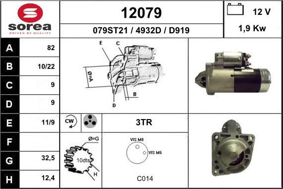 EAI 12079 - Starteris www.autospares.lv