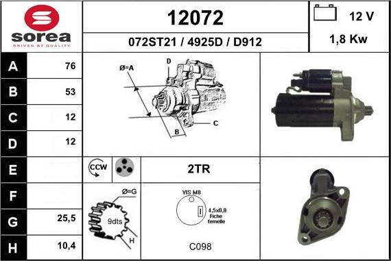 EAI 12072 - Starteris autospares.lv