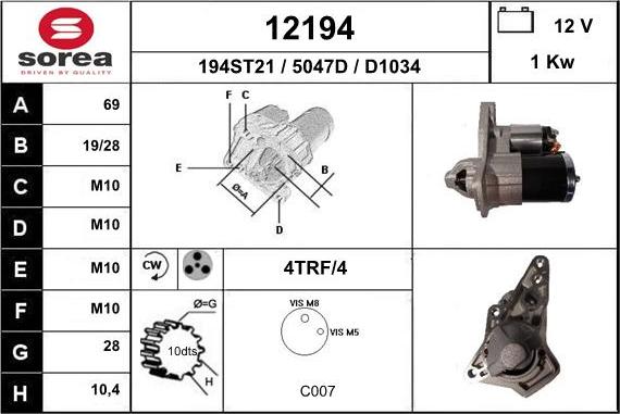 EAI 12194 - Starter www.autospares.lv