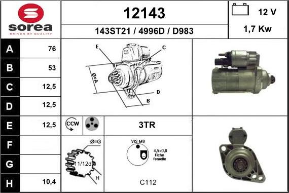 EAI 12143 - Starteris autospares.lv