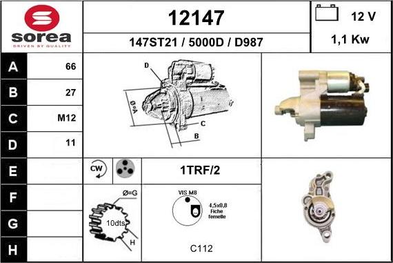 EAI 12147 - Стартер www.autospares.lv