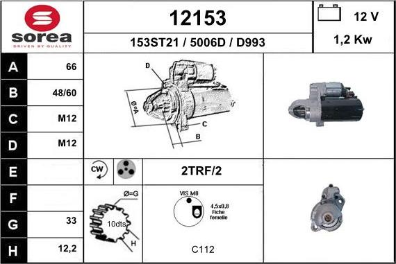 EAI 12153 - Starteris www.autospares.lv