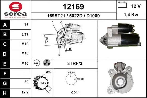 EAI 12169 - Стартер www.autospares.lv