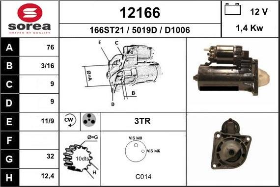 EAI 12166 - Starteris autospares.lv