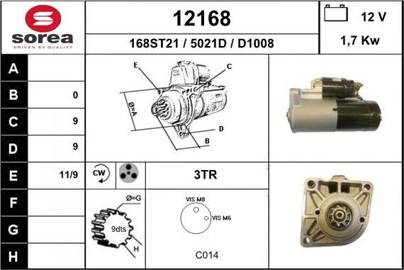 EAI 12168 - Стартер www.autospares.lv