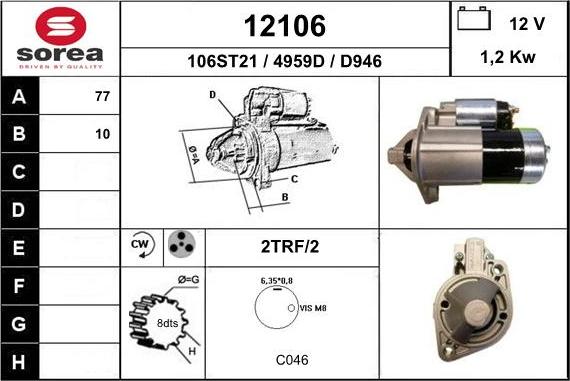 EAI 12106 - Starter www.autospares.lv