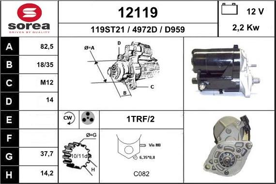 EAI 12119 - Starter www.autospares.lv