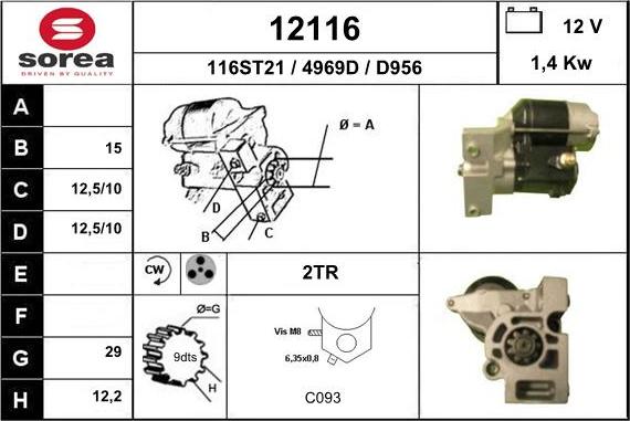 EAI 12116 - Стартер www.autospares.lv