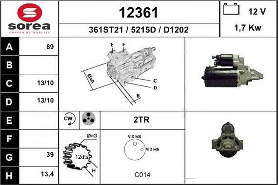 EAI 12361 - Starteris autospares.lv