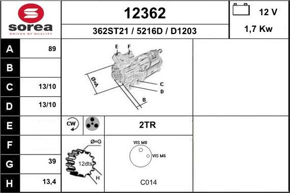 EAI 12362 - Starteris autospares.lv