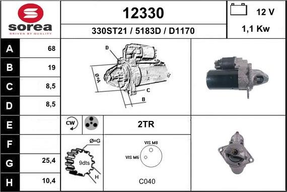 EAI 12330 - Starter www.autospares.lv