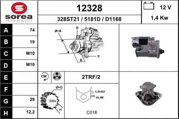 EAI 12328 - Starteris www.autospares.lv