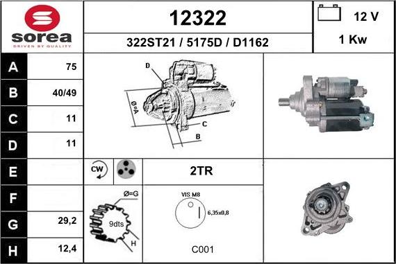 EAI 12322 - Starter www.autospares.lv