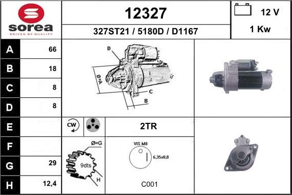 EAI 12327 - Стартер www.autospares.lv