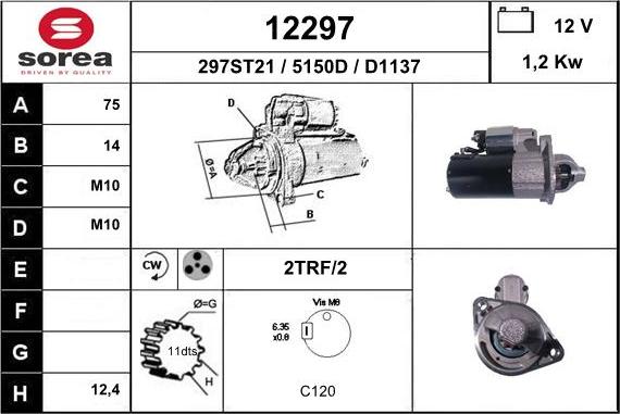 EAI 12297 - Стартер www.autospares.lv