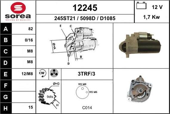 EAI 12245 - Стартер www.autospares.lv