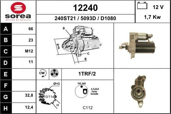 EAI 12240 - Стартер www.autospares.lv