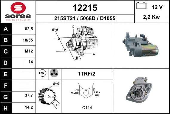 EAI 12215 - Starteris www.autospares.lv