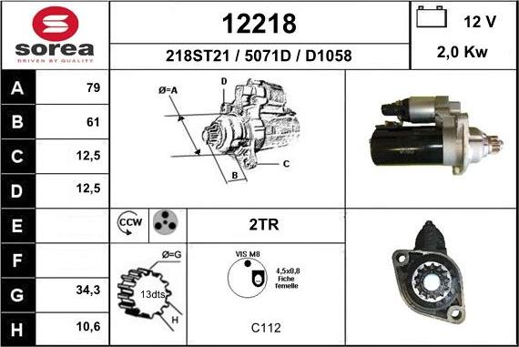 EAI 12218 - Starter www.autospares.lv