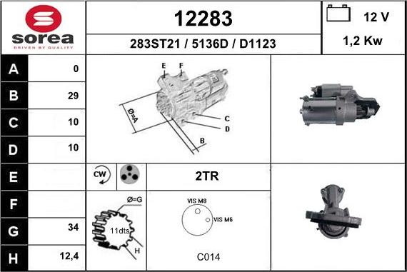 EAI 12283 - Стартер www.autospares.lv