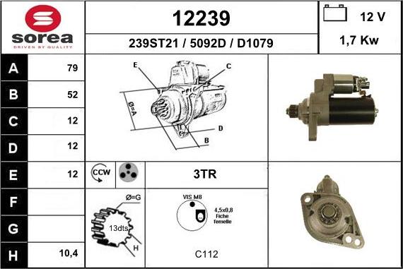 EAI 12239 - Starteris www.autospares.lv