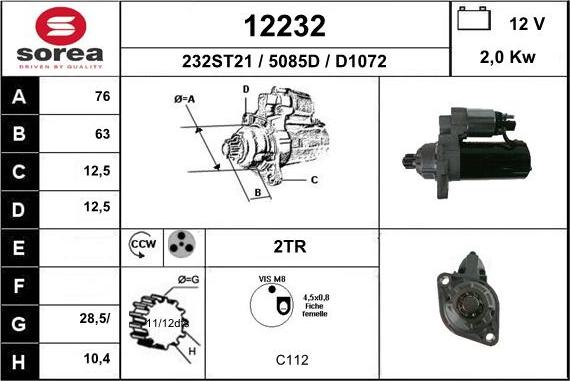 EAI 12232 - Стартер www.autospares.lv