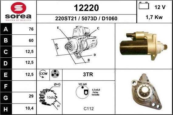 EAI 12220 - Starteris autospares.lv