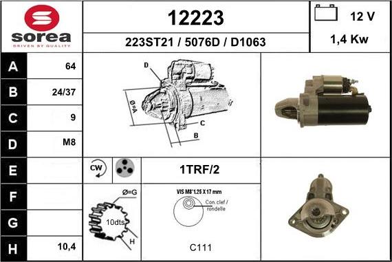 EAI 12223 - Starter www.autospares.lv