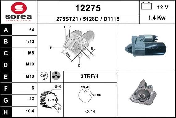 EAI 12275 - Starter www.autospares.lv